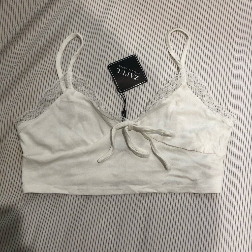 Zaful lace bowknot cropped camisole top 🦋